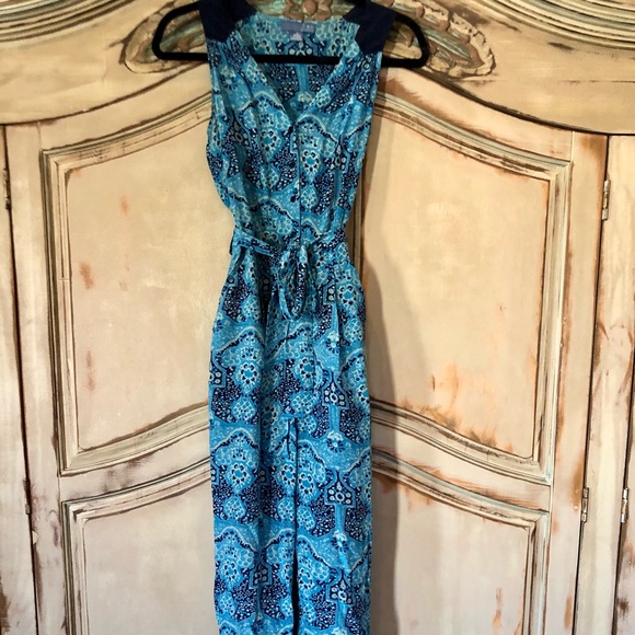 Blue Paisley Jumpsuit Jumper from Anthropologie. Dil brand. XS. Belted. - Picture 2 of 16
